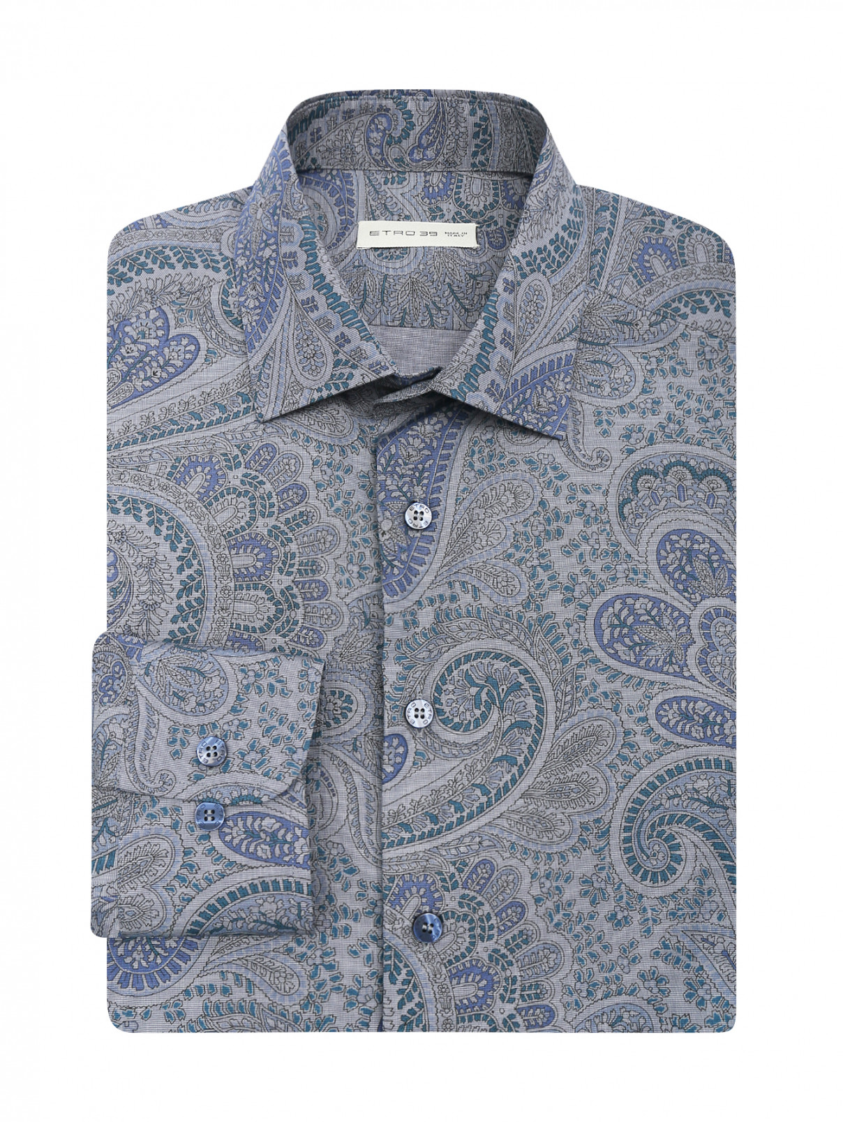 Рубашка из хлопка с узором "пейсли" Etro  –  Общий вид  – Цвет:  Узор
