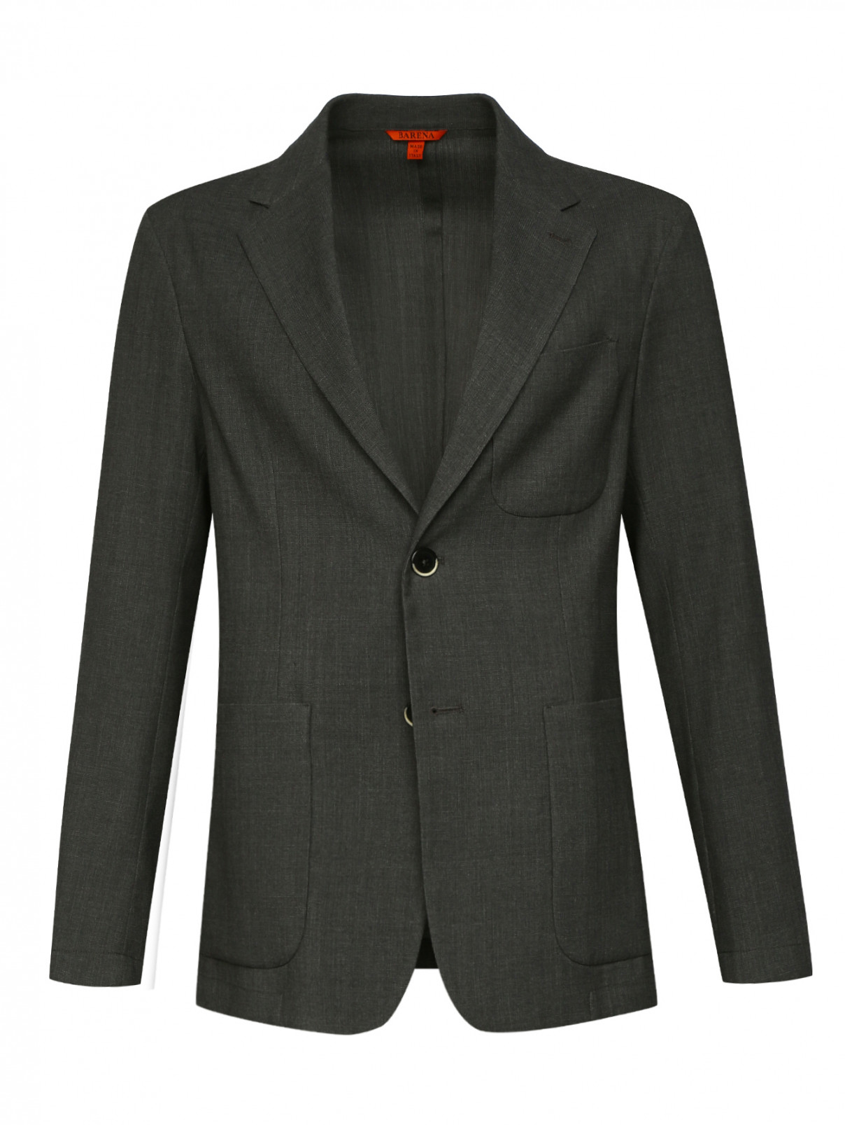 Пиджак однобортный из шерсти Barena  –  Общий вид  – Цвет:  Серый