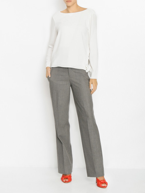 Блуза с бантом и вырезом на спине Polo Ralph Lauren - МодельОбщийВид