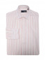 Рубашка из хлопка и шелка с узором полоска LARDINI  –  Общий вид