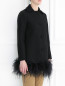 Однобортное пальто декорированное перьями страуса Moschino Boutique  –  Модель Верх-Низ