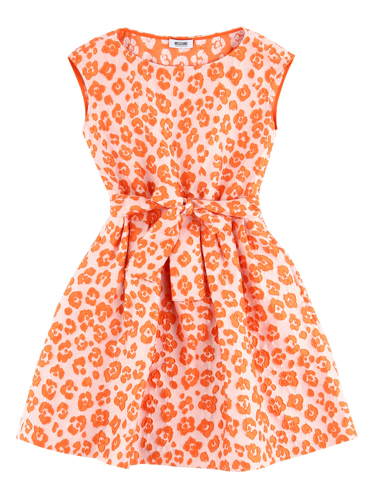 Платье из фактурной ткани Moschino Cheap&Chic  –  Общий вид  – Цвет:  Оранжевый