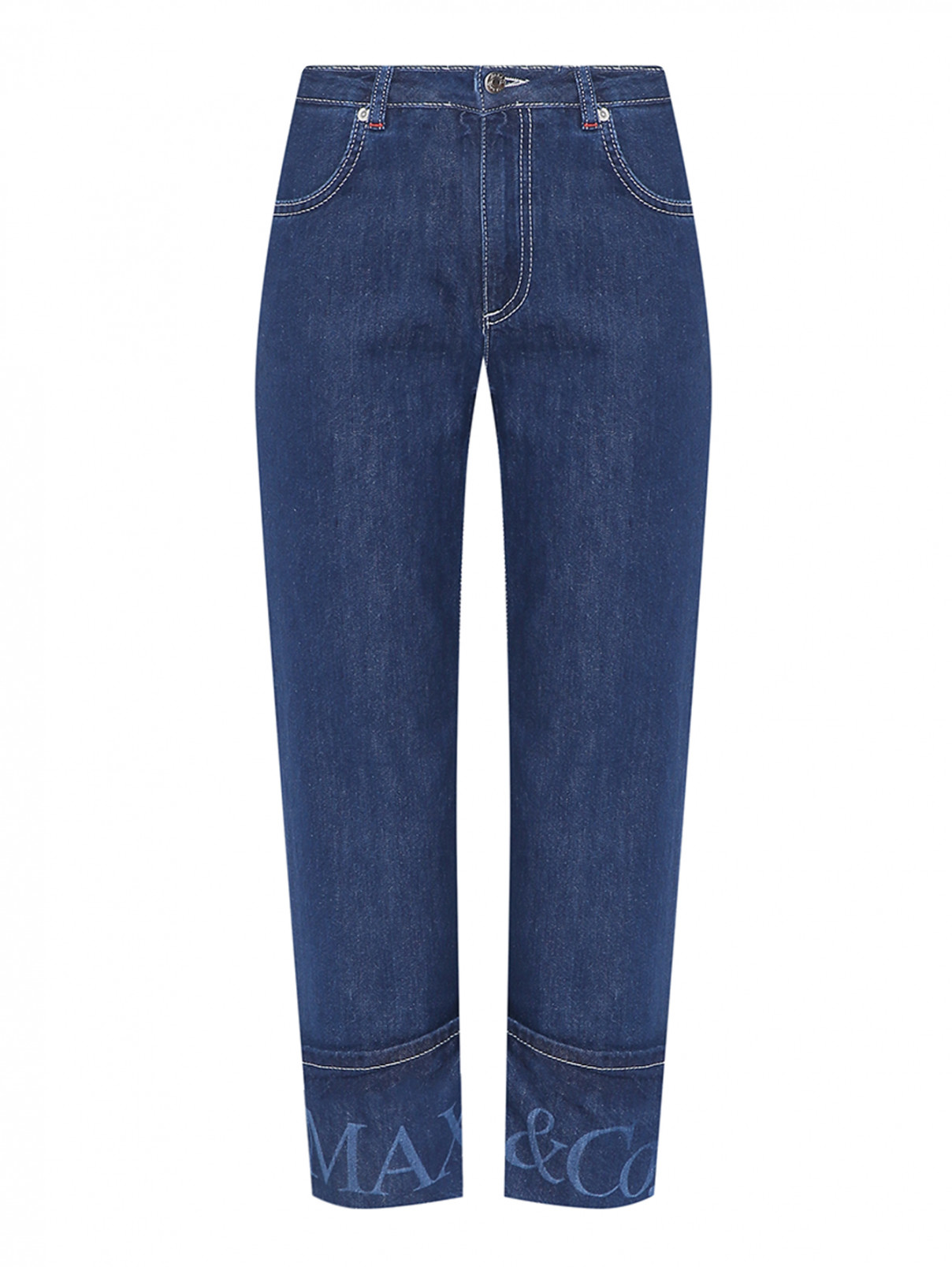 Укороченные джинсы из темного денима Max&Co  –  Общий вид  – Цвет:  Синий