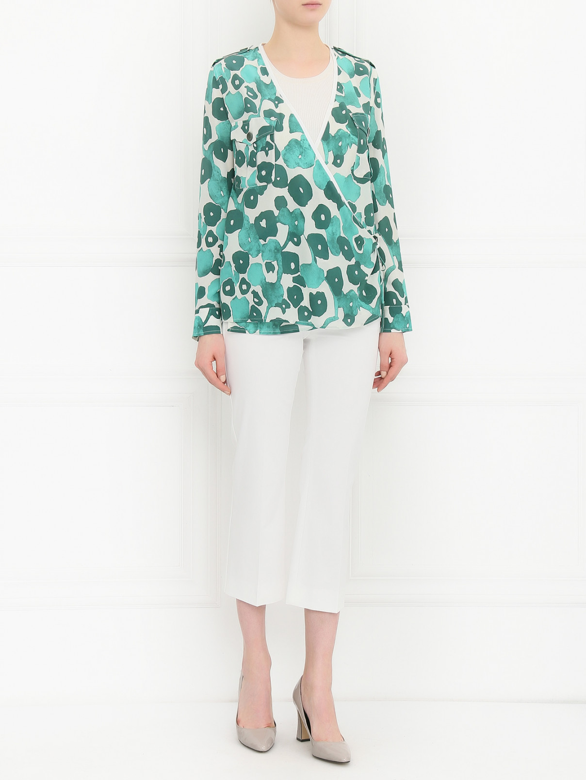 Блуза из шелка с цветочным узором Max Mara  –  Модель Общий вид  – Цвет:  Узор