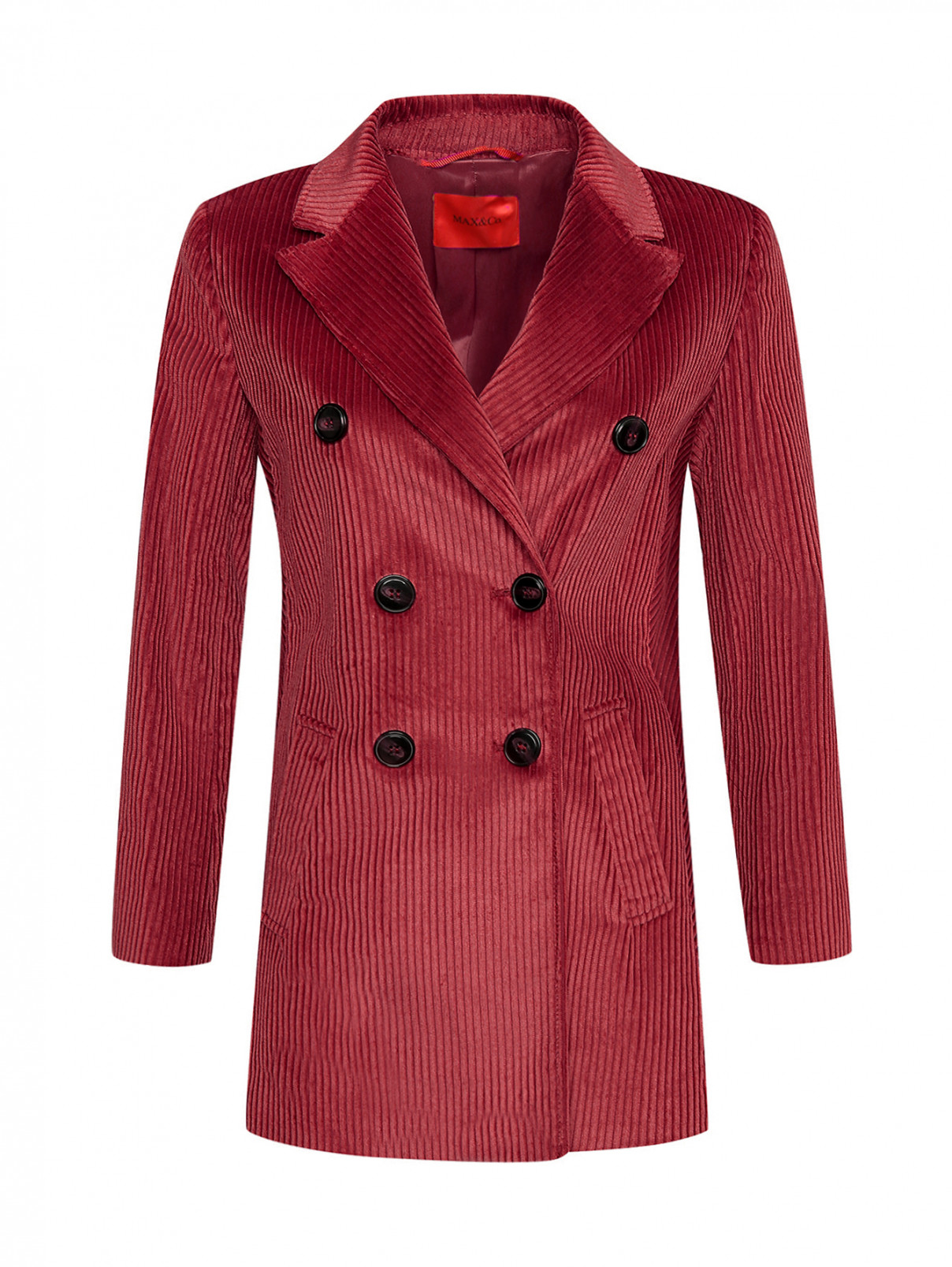 Двубортное полупальто с карманами Max&Co  –  Общий вид  – Цвет:  Красный