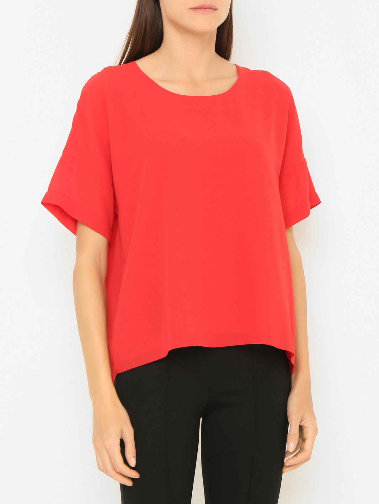 Однотонная блуза с коротким рукавом SILVIAN HEACH  –  МодельВерхНиз  – Цвет:  Красный