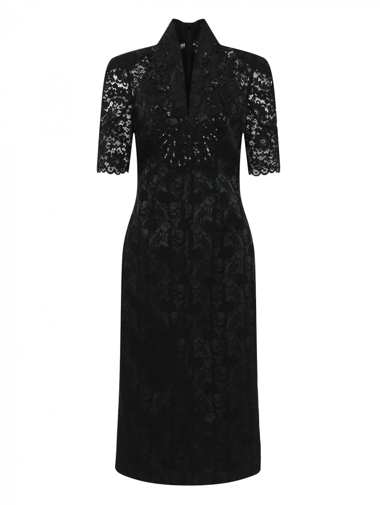 Платье декорированное пайетками и бисером Antonio Marras  –  Общий вид  – Цвет:  Черный