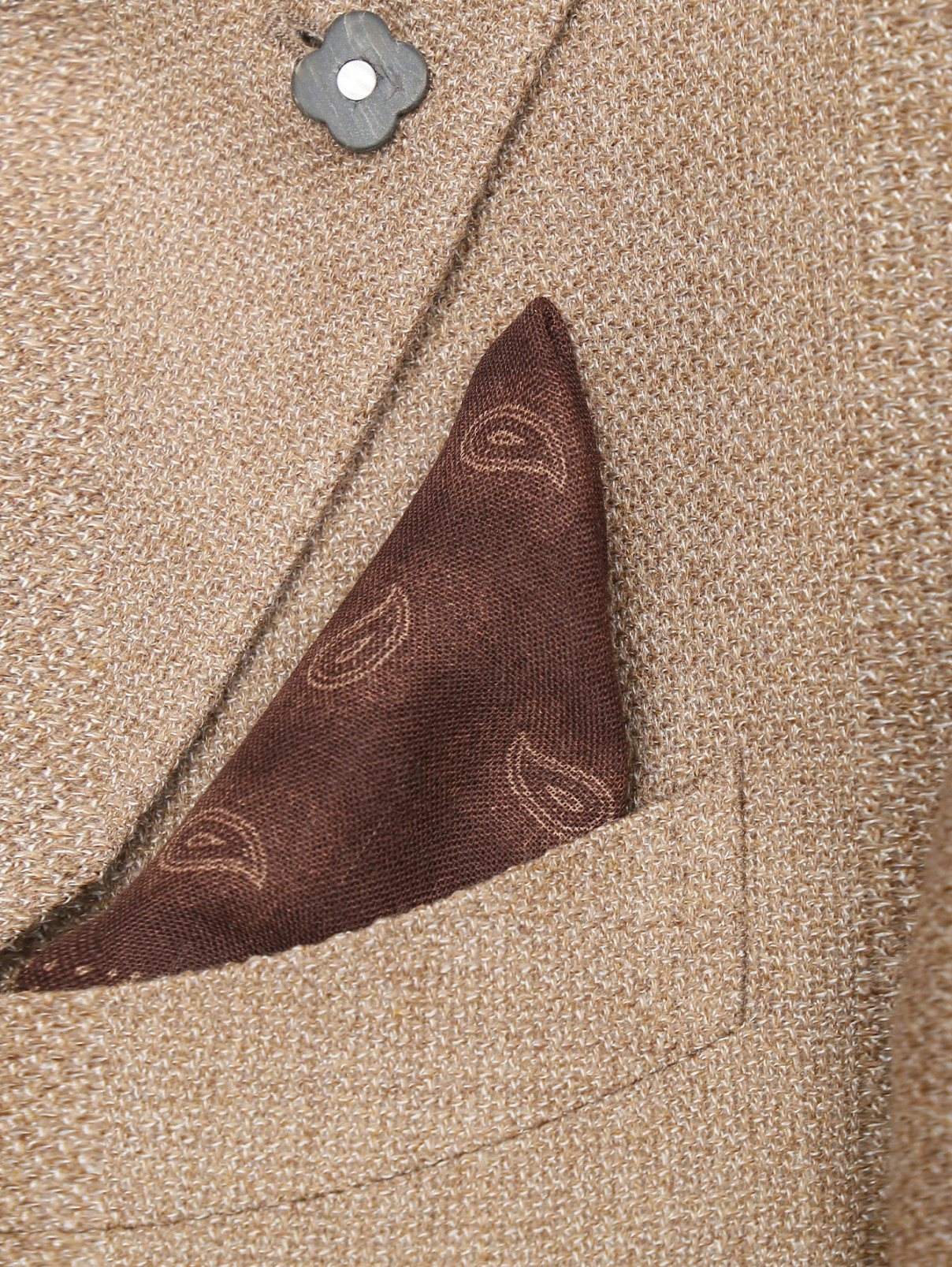 Платок из шерсти и шелка с узором LARDINI  –  МодельОбщийВид  – Цвет:  Коричневый