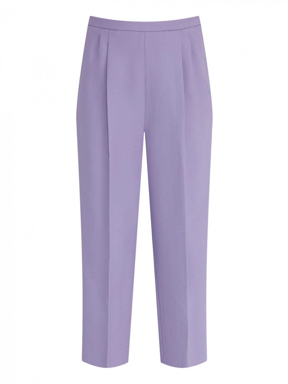 Укороченные брюки из хлопка Rochas  –  Общий вид  – Цвет:  Фиолетовый