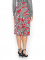 Плиссированная юбка-миди с узором Moschino Boutique  –  МодельВерхНиз1
