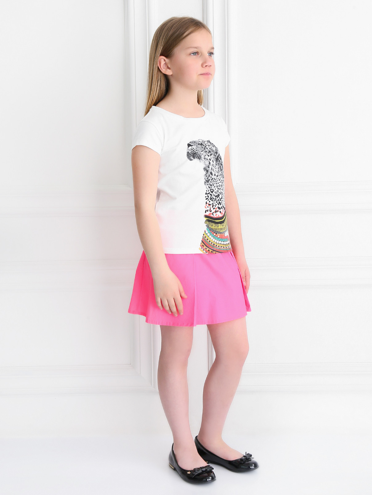Юбка из хлопка с карманами Dior  –  Модель Общий вид  – Цвет:  Розовый