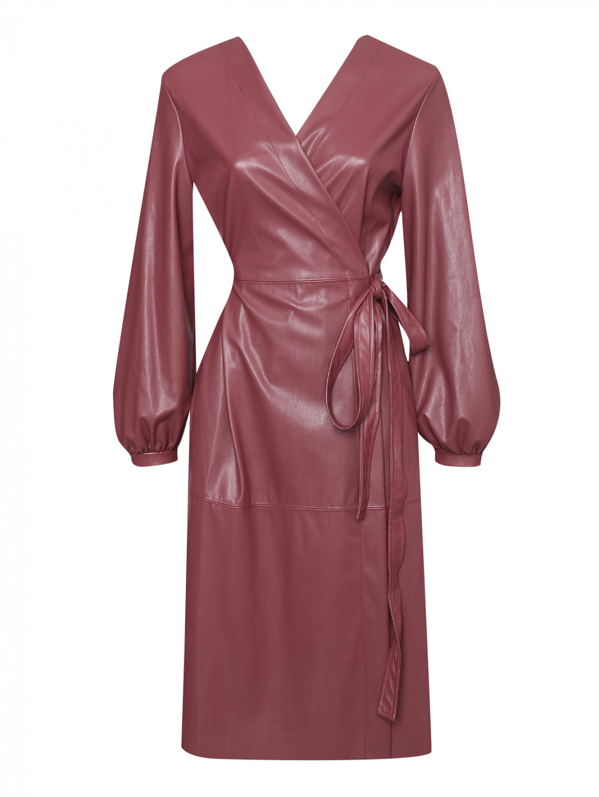 Платье-миди из искусственной кожи Max&Co  –  Общий вид  – Цвет:  Красный
