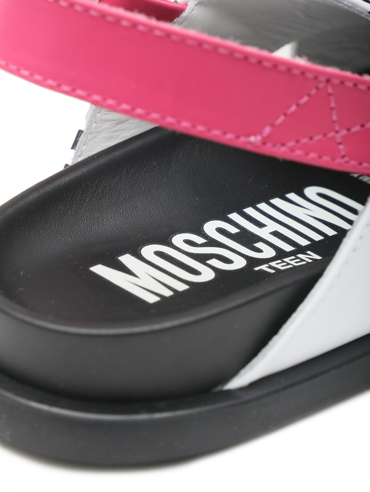 Сандалии на липучке с узором Moschino  –  Деталь1  – Цвет:  Узор