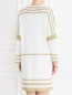 Трикотажное платье-мини из хлопка с узором Alberta Ferretti  –  Модель Верх-Низ1