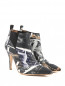 Ботильоны из кожи с принтом на высоком каблуке Moschino Couture  –  Общий вид