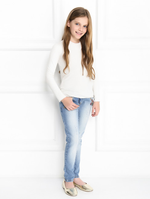 Джинсы расшитые кристаллами Ermanno Scervino Junior - МодельОбщийВид