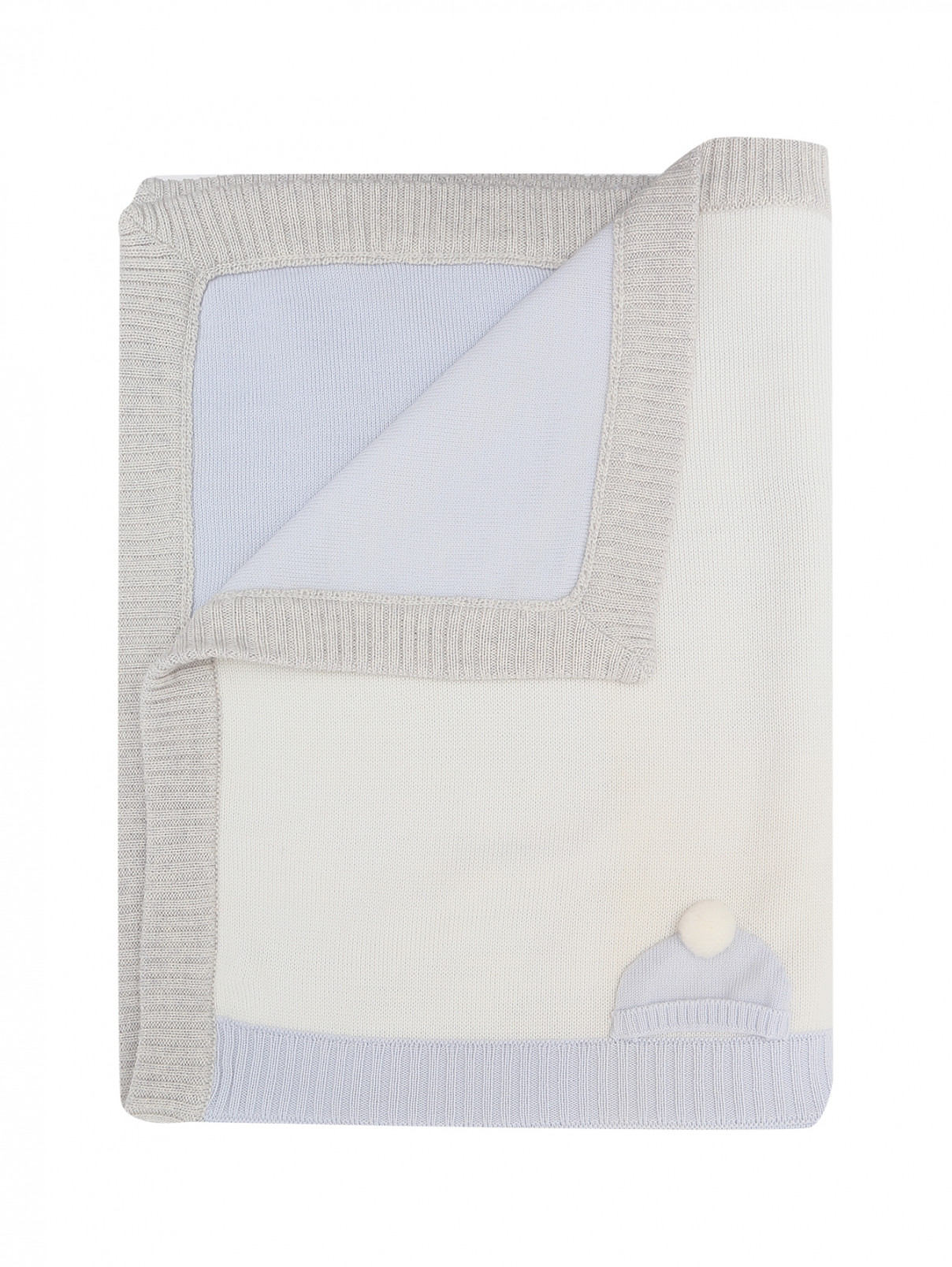 Шерстяное одеяло с аппликацией Bimbalo  –  Общий вид  – Цвет:  Белый