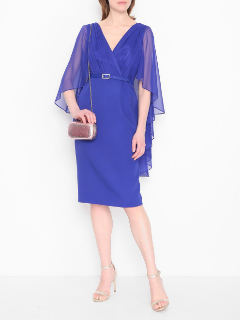 Платье из шелка с поясом Luisa Spagnoli - МодельОбщийВид