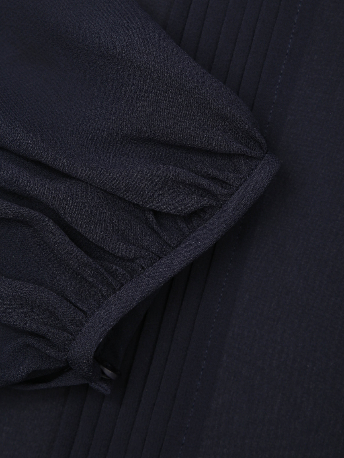 Полупрозрачная блуза из шелка свободного кроя Max Mara  –  Деталь1  – Цвет:  Синий