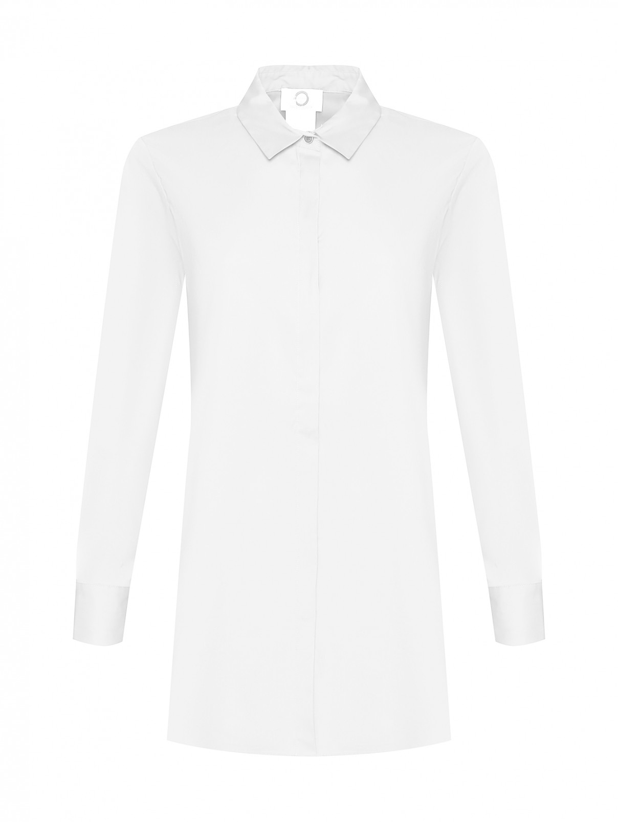 Рубашка с рядом пуговиц по бокам Marina Rinaldi  –  Общий вид  – Цвет:  Белый