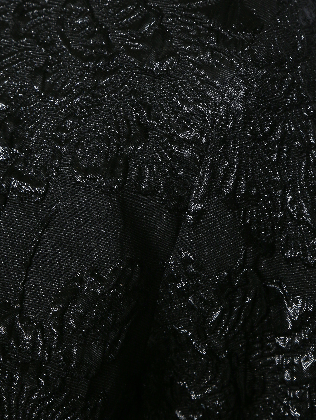 Платье-мини из жаккарда с узором Marina Rinaldi  –  Деталь1  – Цвет:  Черный