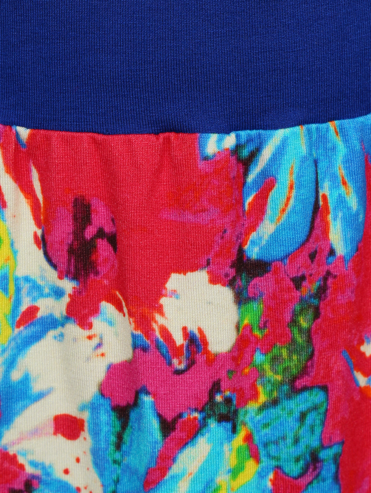 Юбка трикотажная с узором и контрастными асимметричными вставками Junior Gaultier  –  Деталь1  – Цвет:  Узор