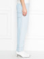 Укороченные джинсы из льна и хлопка с контрастной отделкой Sportmax  –  МодельВерхНиз2