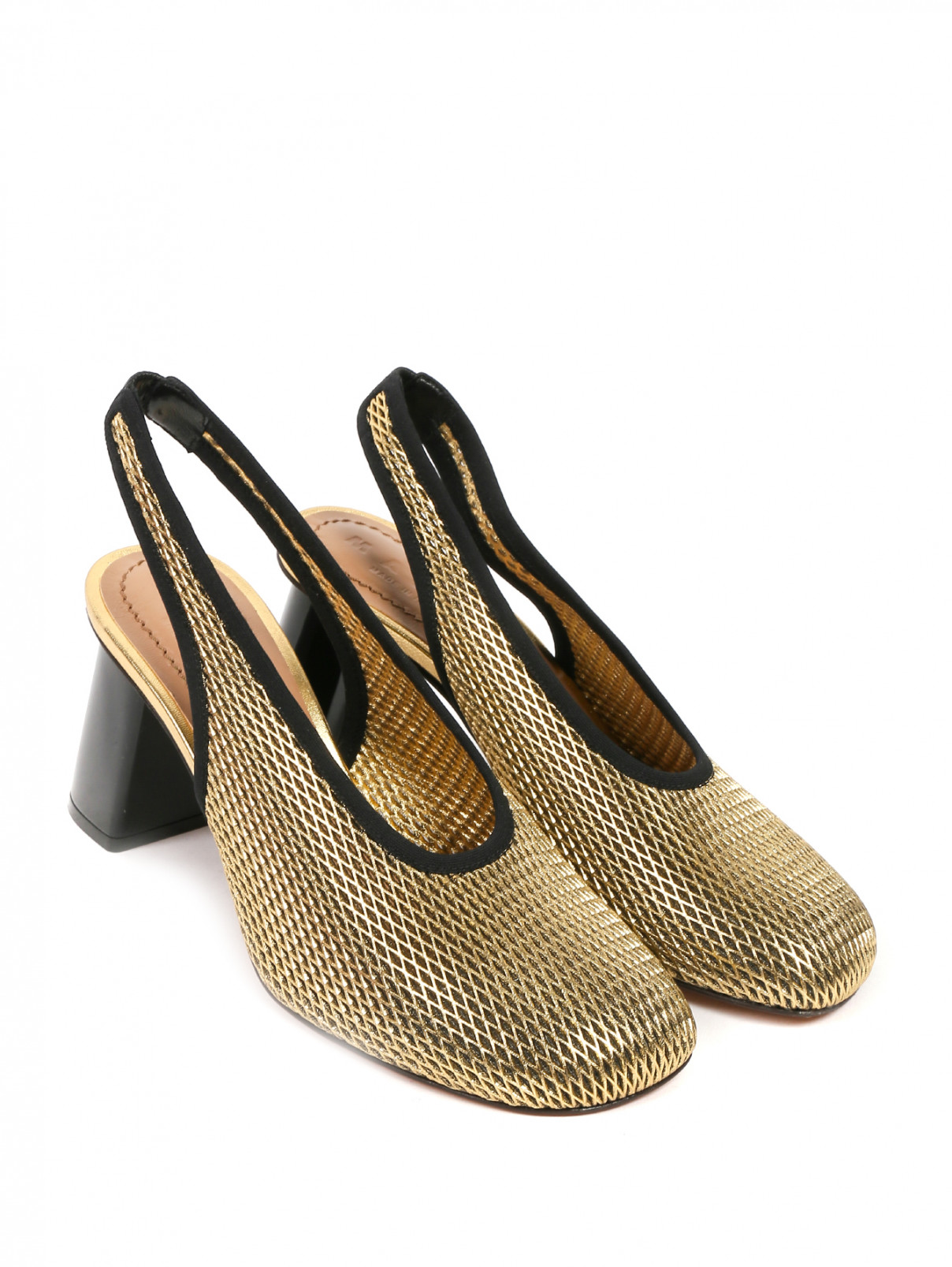 Туфли из кожи с открытой пяткой Marni  –  Общий вид  – Цвет:  Золотой