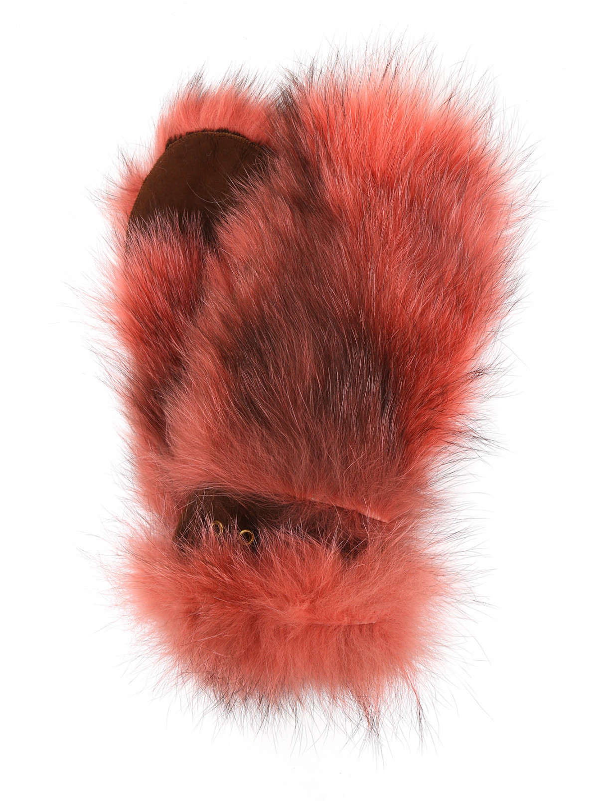 Варежки из овчины и меха лисы Korta  –  Общий вид  – Цвет:  Розовый