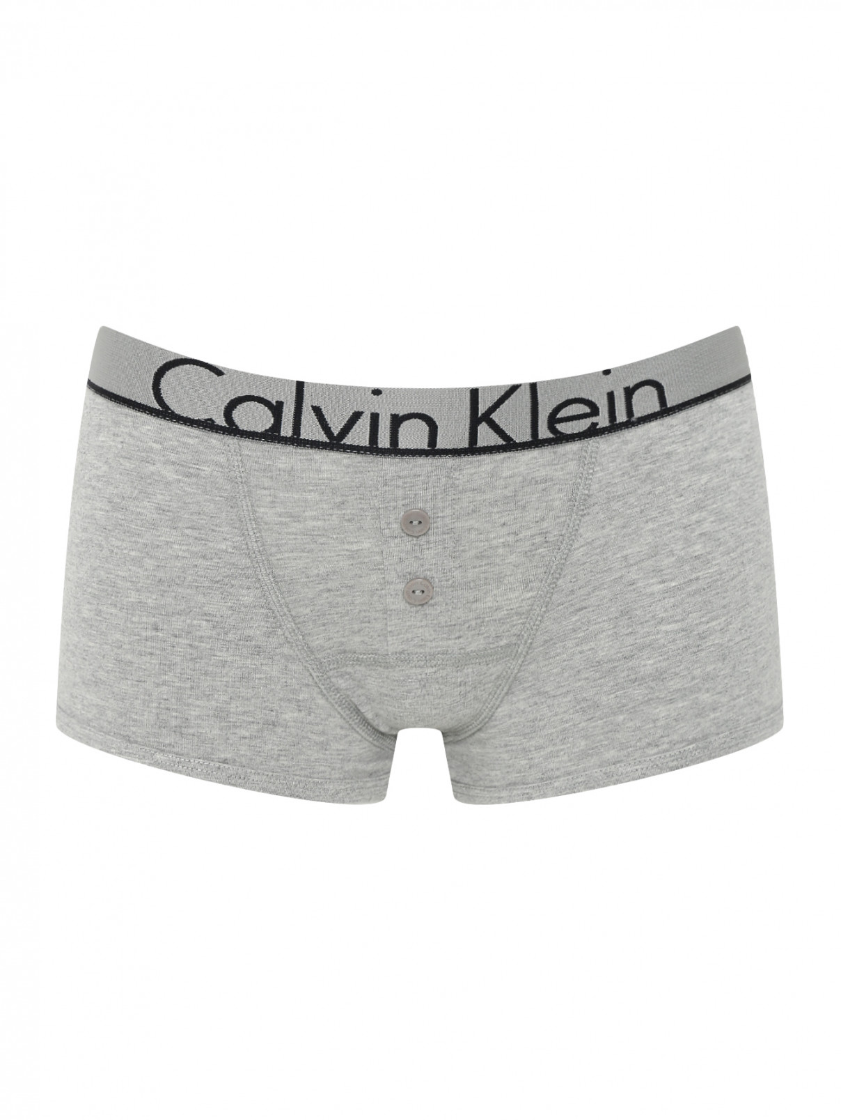 Трусы из хлопка с контрастной резинкой Calvin Klein  –  Общий вид  – Цвет:  Серый