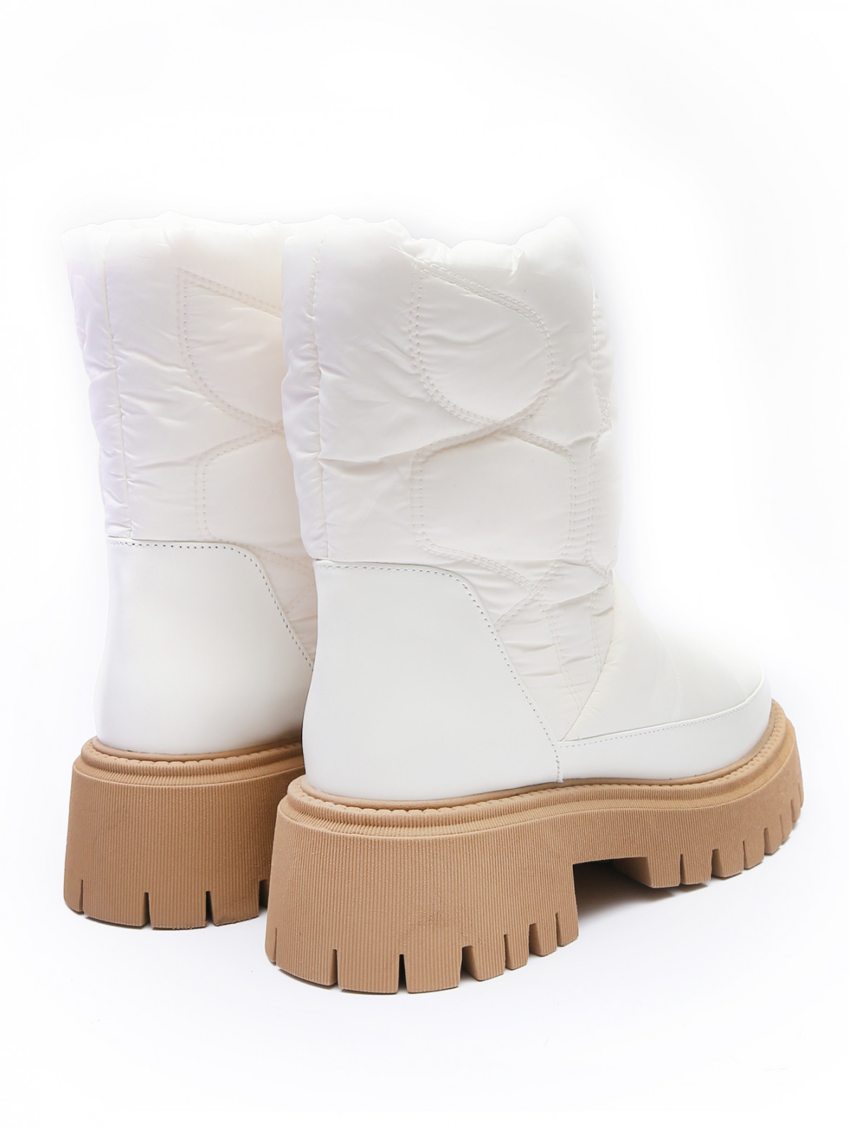 Комбинированные ботинки из текстиля и кожи Dorothee Schumacher  –  Обтравка2  – Цвет:  Белый