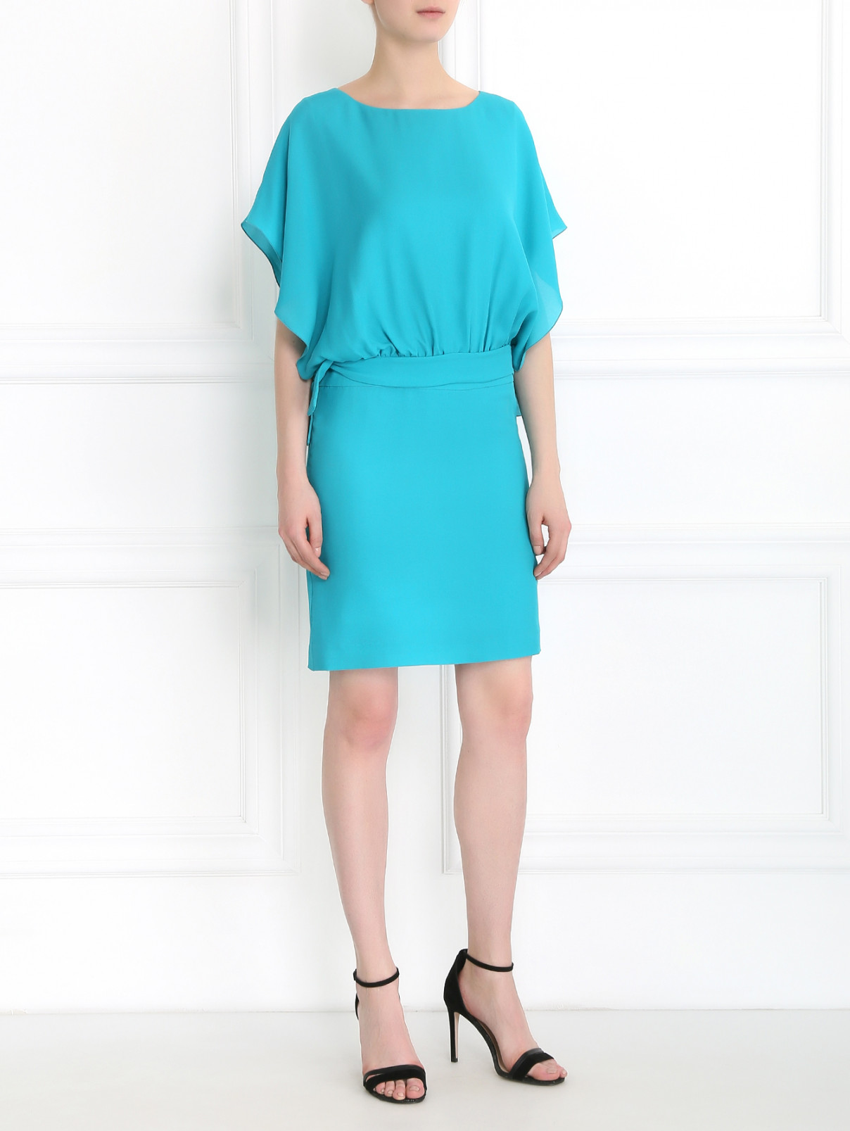 Платье из шелка Alberta Ferretti  –  Модель Общий вид  – Цвет:  Синий