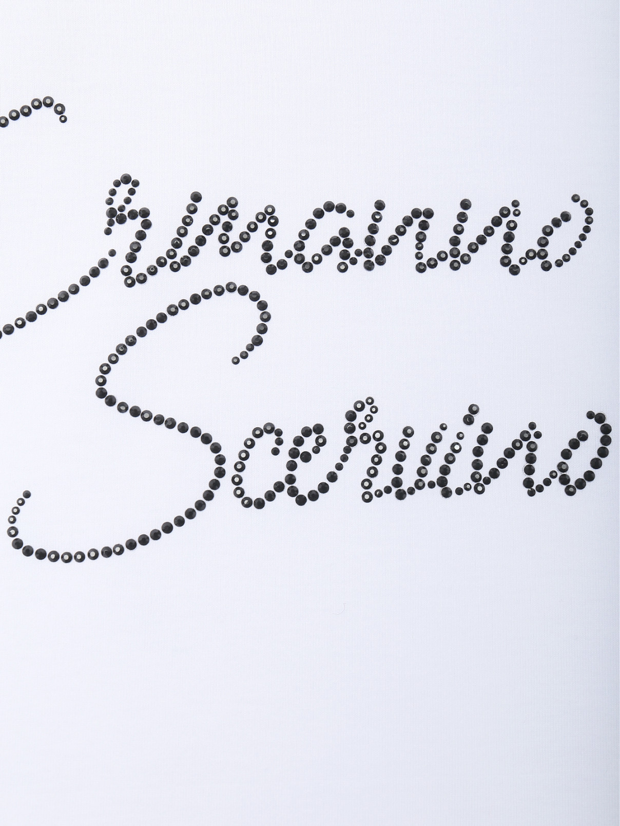 Футболка из хлопка с логотипом Ermanno Scervino  –  Деталь1  – Цвет:  Белый