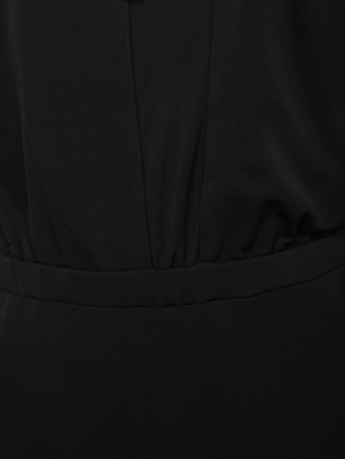 Платье-макси с резинкой на талии и прозрачными вставками JO NO FUI  –  Деталь1  – Цвет:  Черный