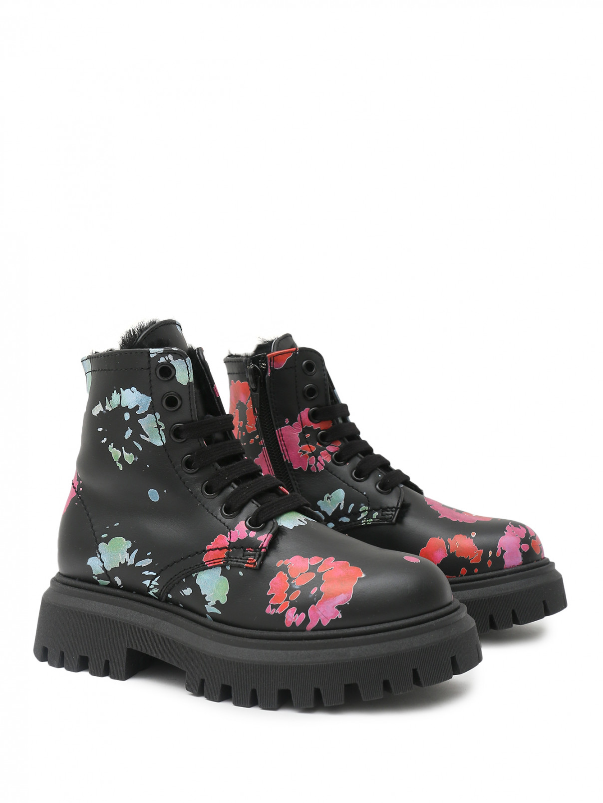 Ботинки с цветочным узором Marni  –  Общий вид  – Цвет:  Узор