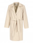 Пальто из шерсти с кожаным жилетом в комплекте Marina Rinaldi  –  Общий вид