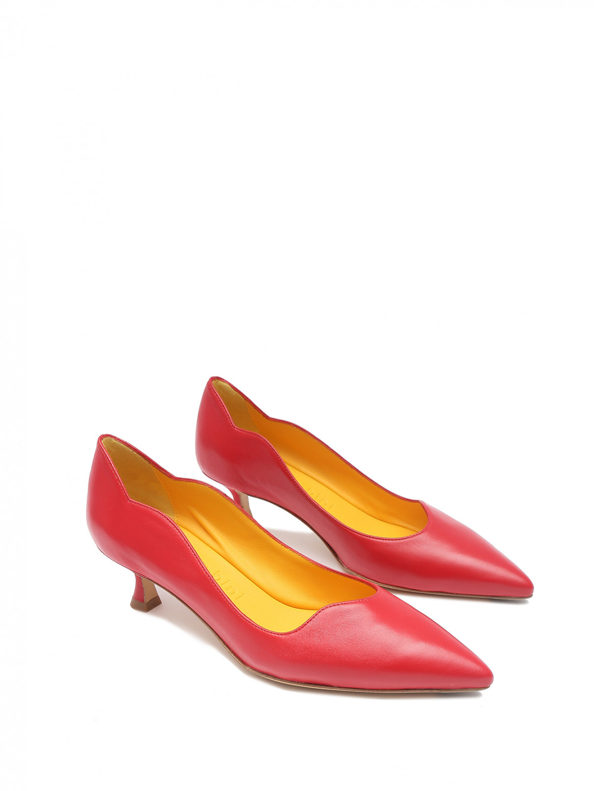 Туфли из кожи на низком каблуке Mara bini  –  Общий вид  – Цвет:  Красный