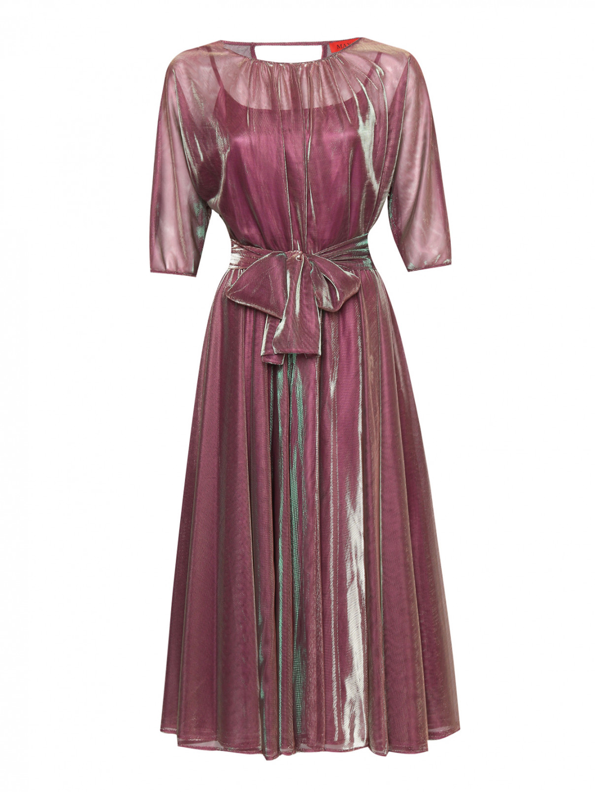 Платье-миди с блеском Max&Co  –  Общий вид  – Цвет:  Фиолетовый