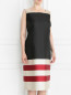 Платье прямого фасона с узором "полоска" Marina Rinaldi  –  Модель Верх-Низ