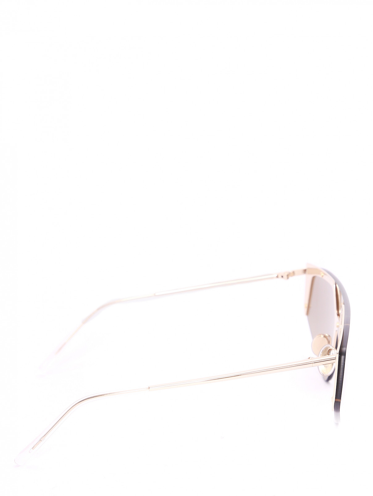 Очки солнцезащитные из пластика и металла Max Mara  –  Обтравка2  – Цвет:  Металлик