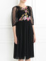 Полупрозрачное платье-миди декорированное вышивкой Antonio Marras  –  Модель Верх-Низ