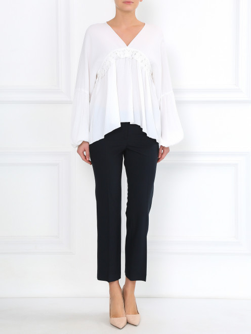 Блуза из смешанного шелка с драпировкой Dondup - Модель Общий вид