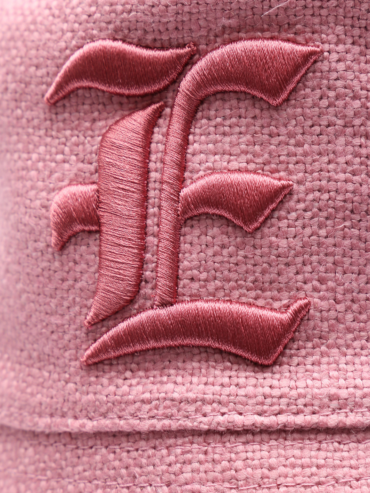 Панама из смешанного льна с вышивкой Ermanno Scervino  –  Деталь  – Цвет:  Розовый