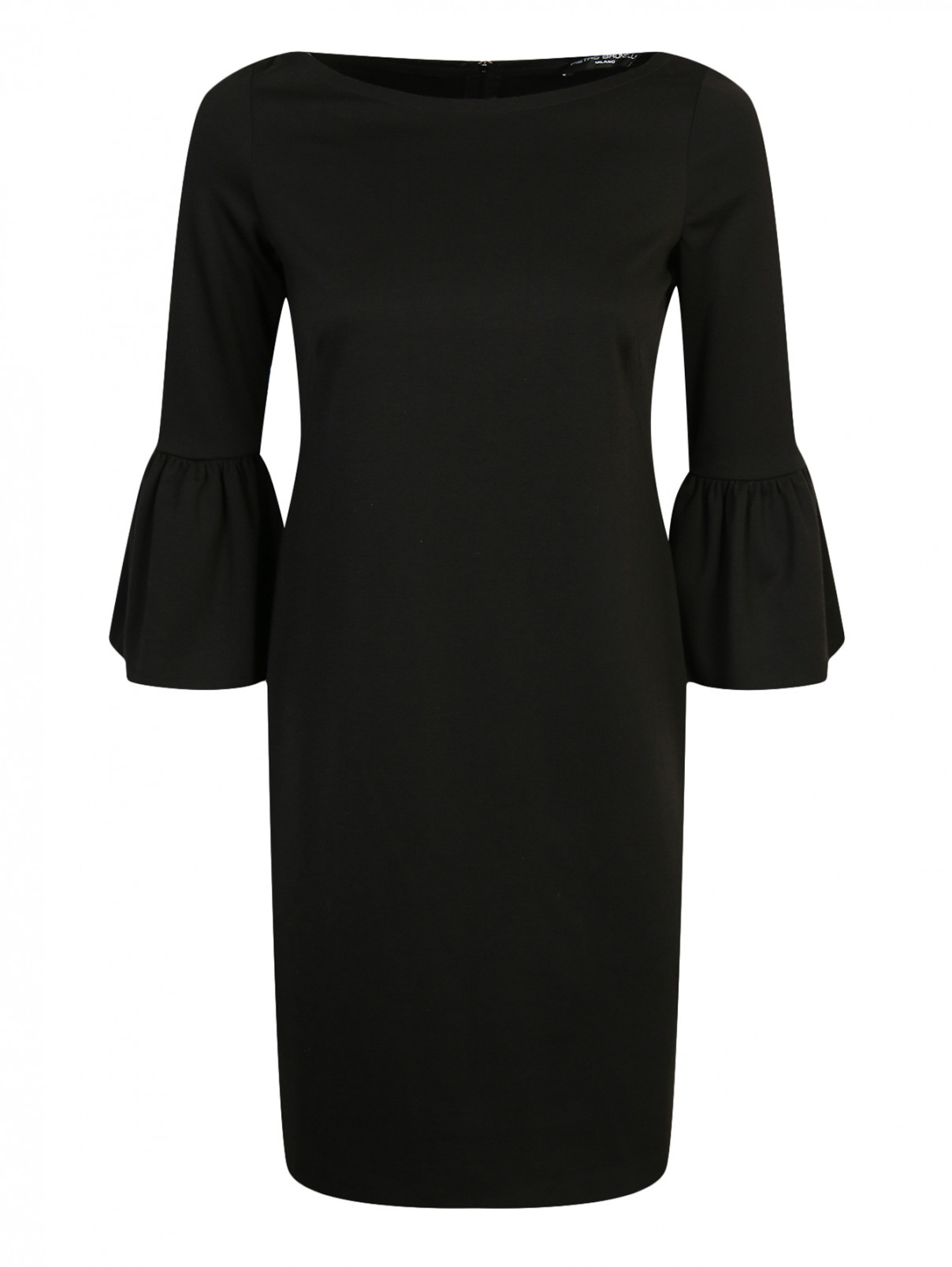 Платье-мини с рукавами 3/4 Pietro Brunelli  –  Общий вид  – Цвет:  Черный