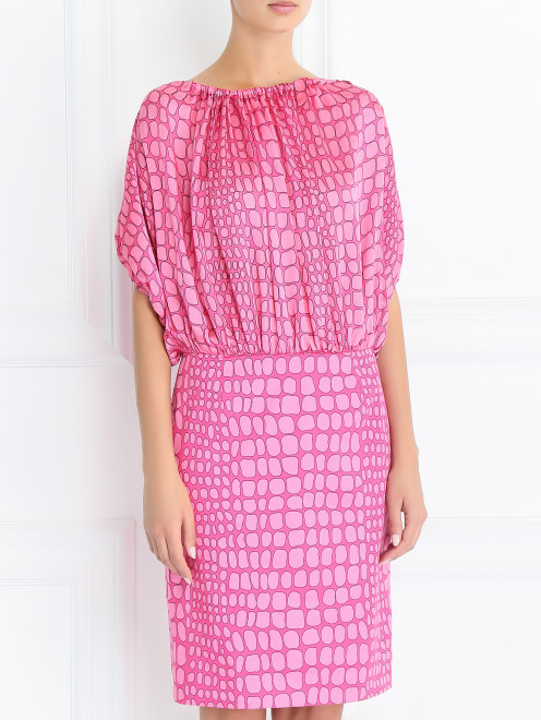 Платье из хлопка с узором Moschino Cheap&Chic - Модель Верх-Низ