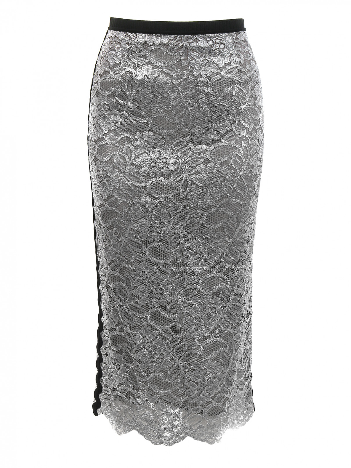 Юбка карандаш с контрастной отделкой по бокам Antonio Marras  –  Общий вид  – Цвет:  Серый