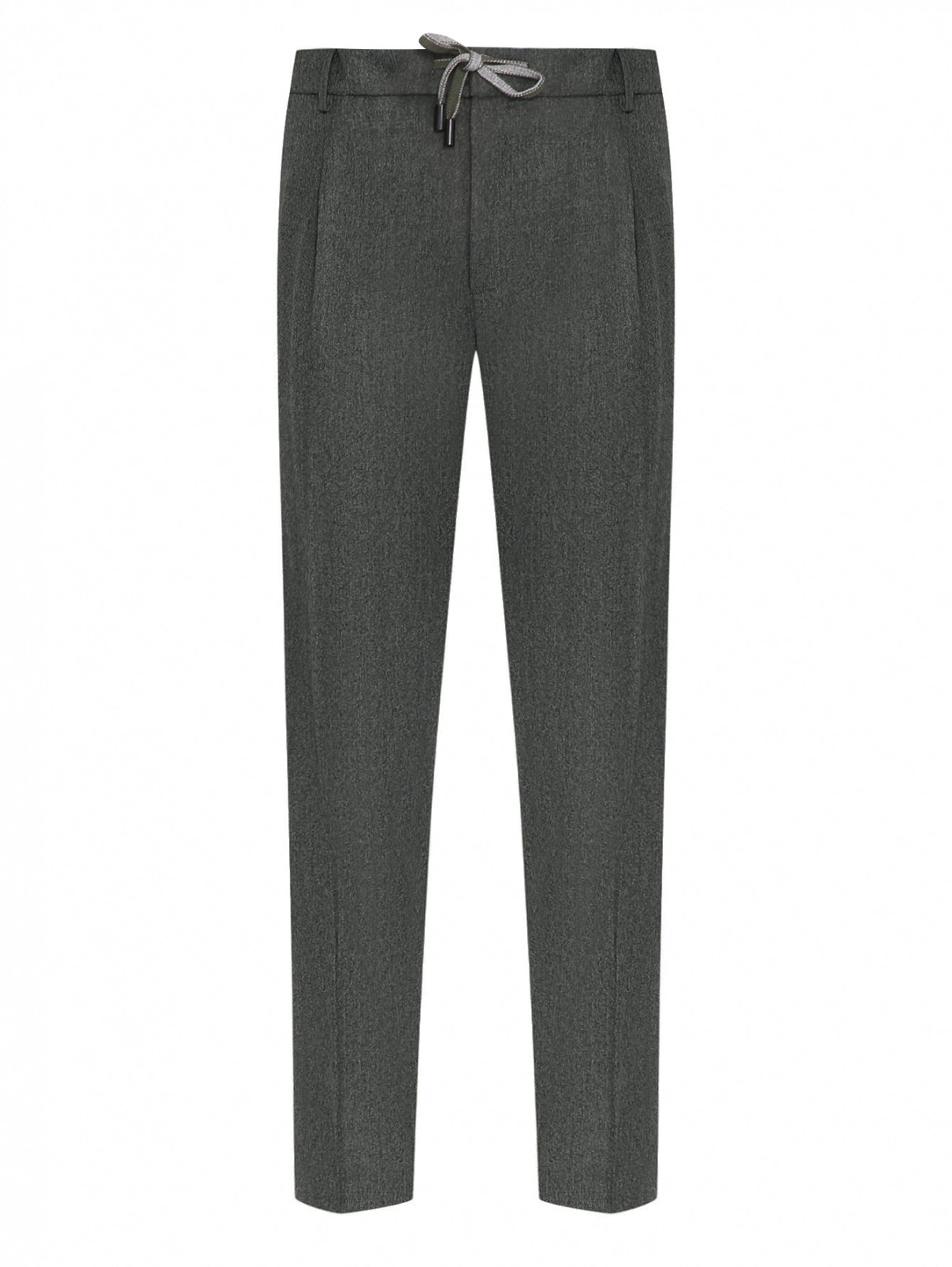 Базовые брюки из шерсти Capobianco  –  Общий вид  – Цвет:  Зеленый