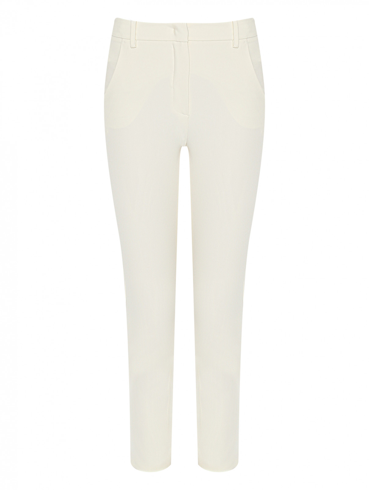 Укороченные брюки с карманами Weekend Max Mara  –  Общий вид  – Цвет:  Белый