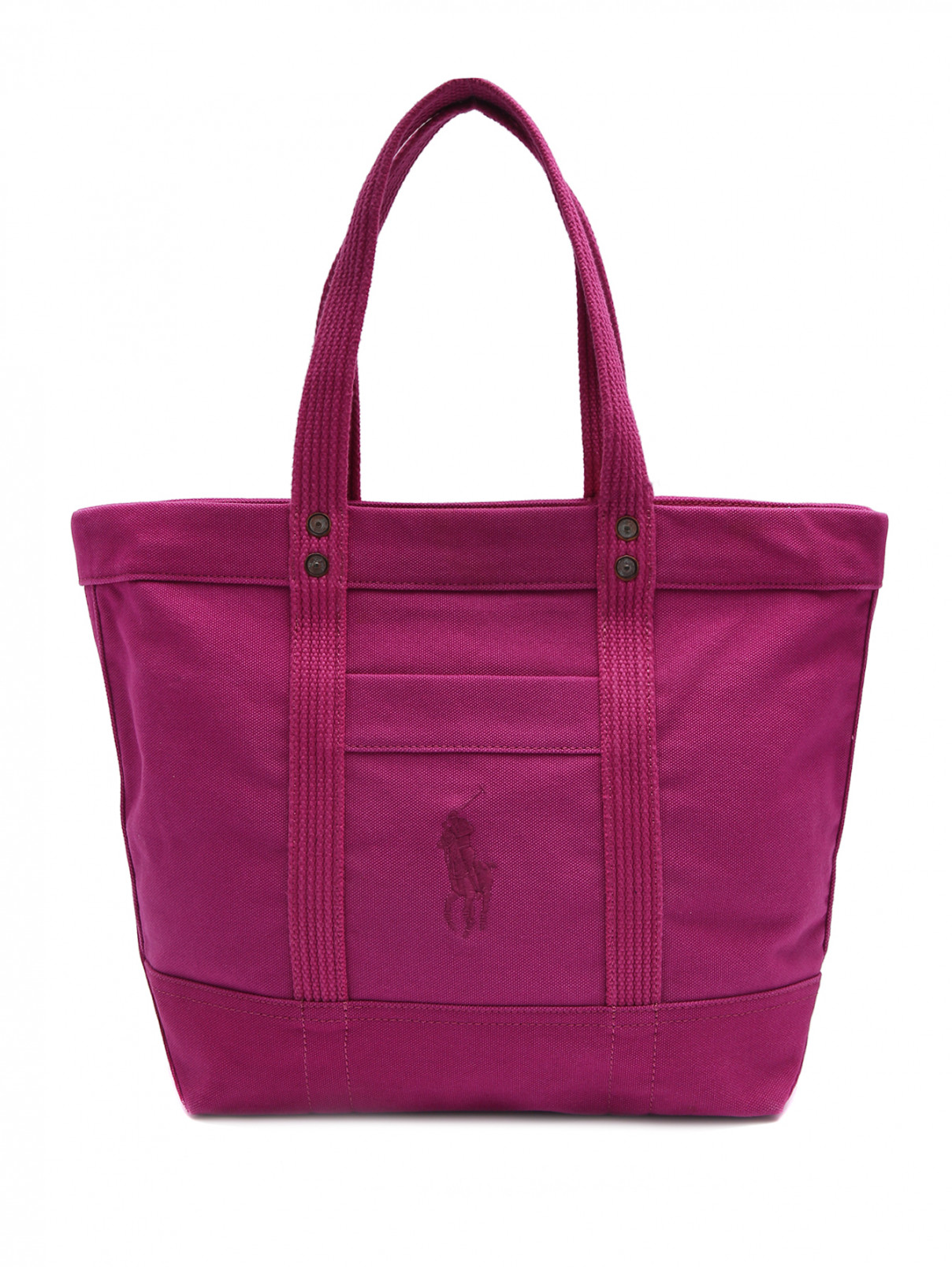 Текстильная сумка из хлопка Polo Ralph Lauren  –  Общий вид  – Цвет:  Розовый