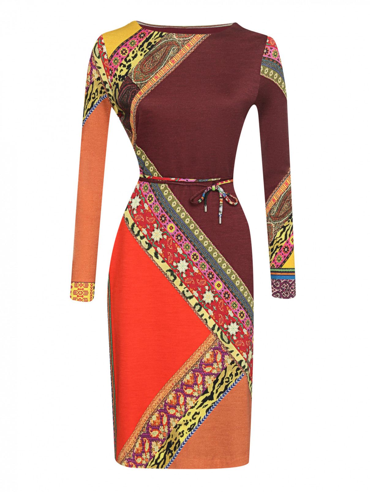 Трикотажное платье из шерсти с узором Etro  –  Общий вид  – Цвет:  Мультиколор